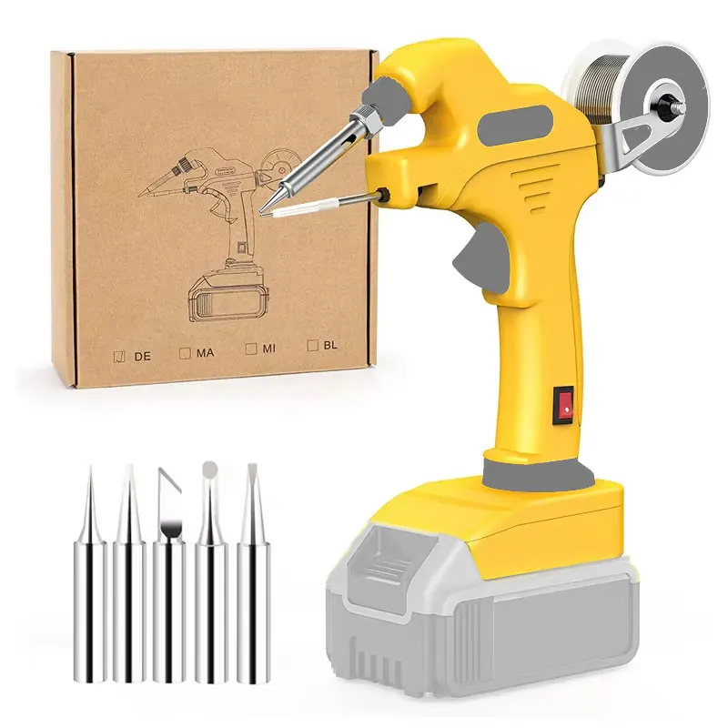 

Cordless Soldering Iron Gun for Dewalt 18V 20V Li-ion Battery Automatic Feed Hand-held Quick Preheat Soldering Welding Gun Kit
