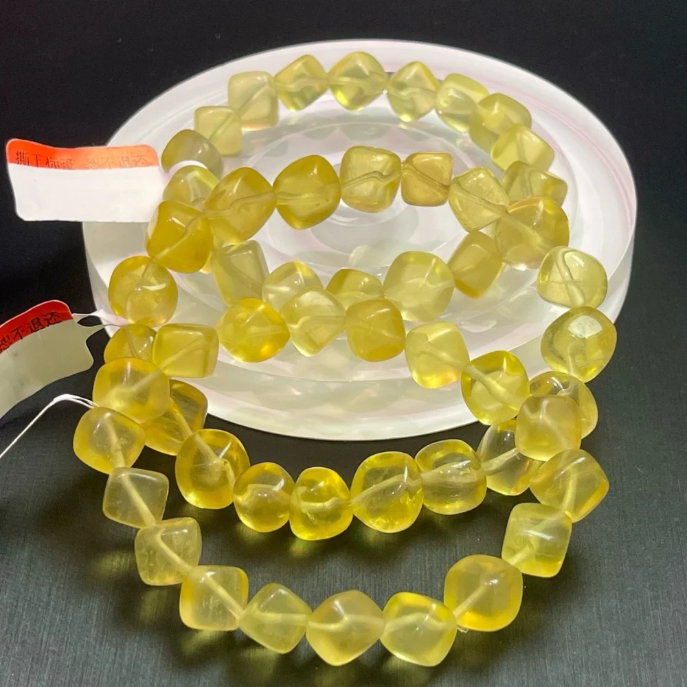 10MM Natural Yellow Fluorite Sugar Facet Bead Bracelet Women Fashion Charm Crystal Healing Energy Gemstone Yoga Jewelry 1PCS