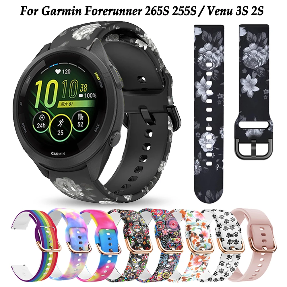 سيليكون ساعة ذكية حزام ل Garmin Forerunner ، معصمه ، سوار ، حزام (cor) ساعة ، Correa ، 265S ، 255S ، Vivoactive 4s ، Venu 3S ، 2S ، 18 مللي متر