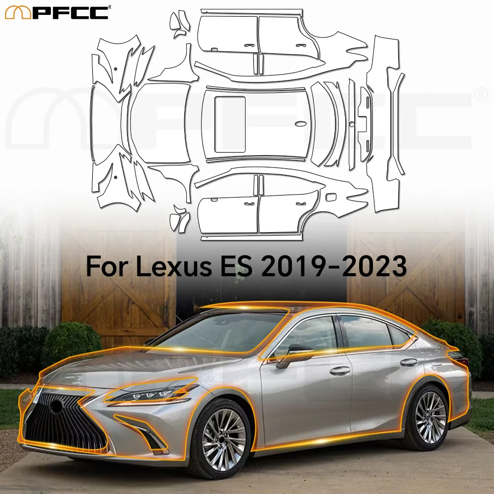 For Lexus ES 250 300HH 350 2019-2023 Clear Vinyl Wrap TPU PPF 8.5Mil Pre-Cut Paint Protection Film Full Vehicle Anti-Scratch Kit