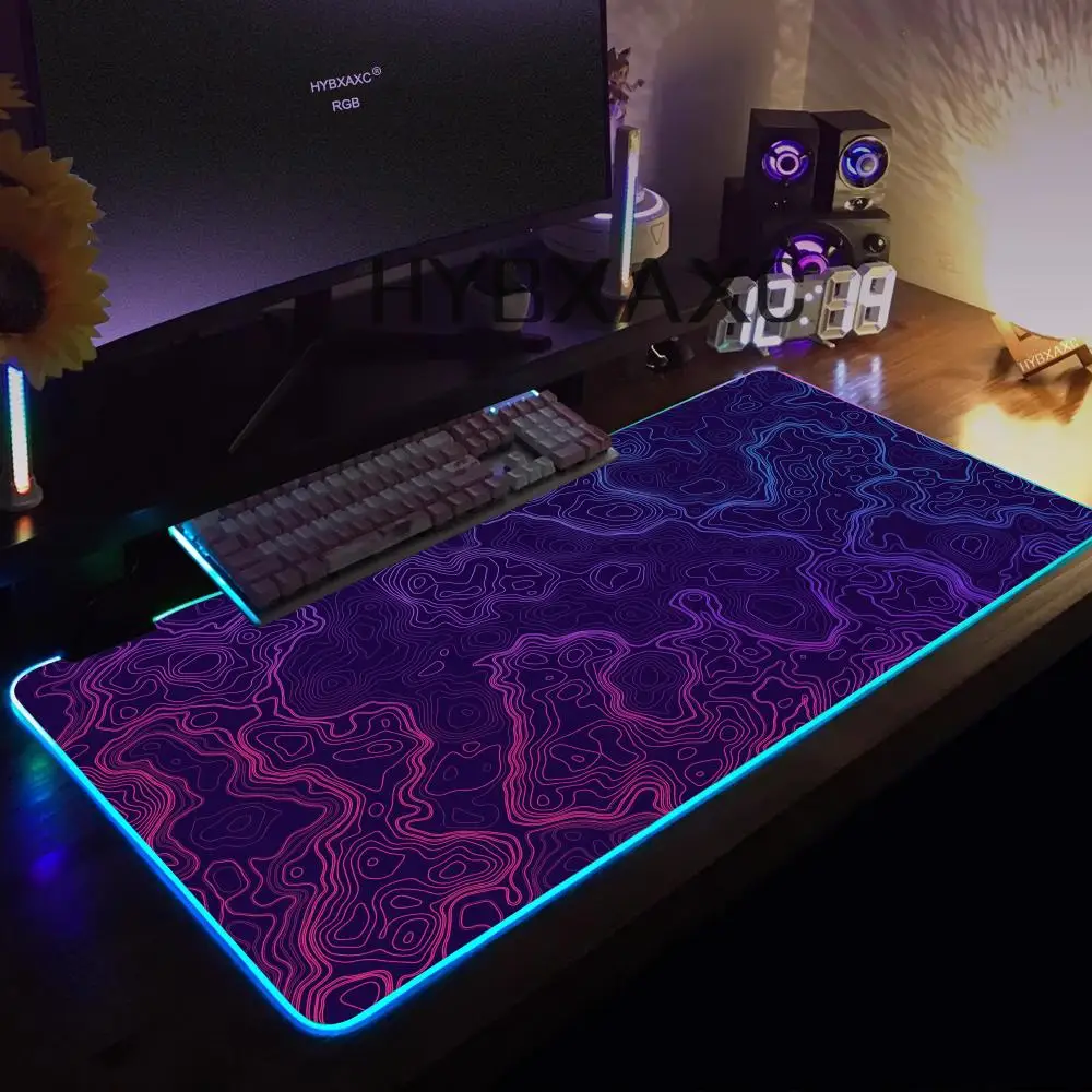 

Art Corrugated Mouse Pad RGB Gaming Mouse Pad Desk Mat HD Gamer Large LED Light XXL MousePads PC Computer Carpet