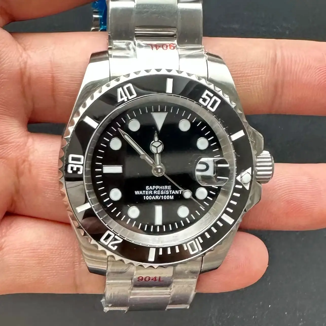904L Sapphire Glass Men`s Watch Japan Quartz Movement Ceramics Bezel Stainless Steel Case 50M Waterproof Men Swimming Clock