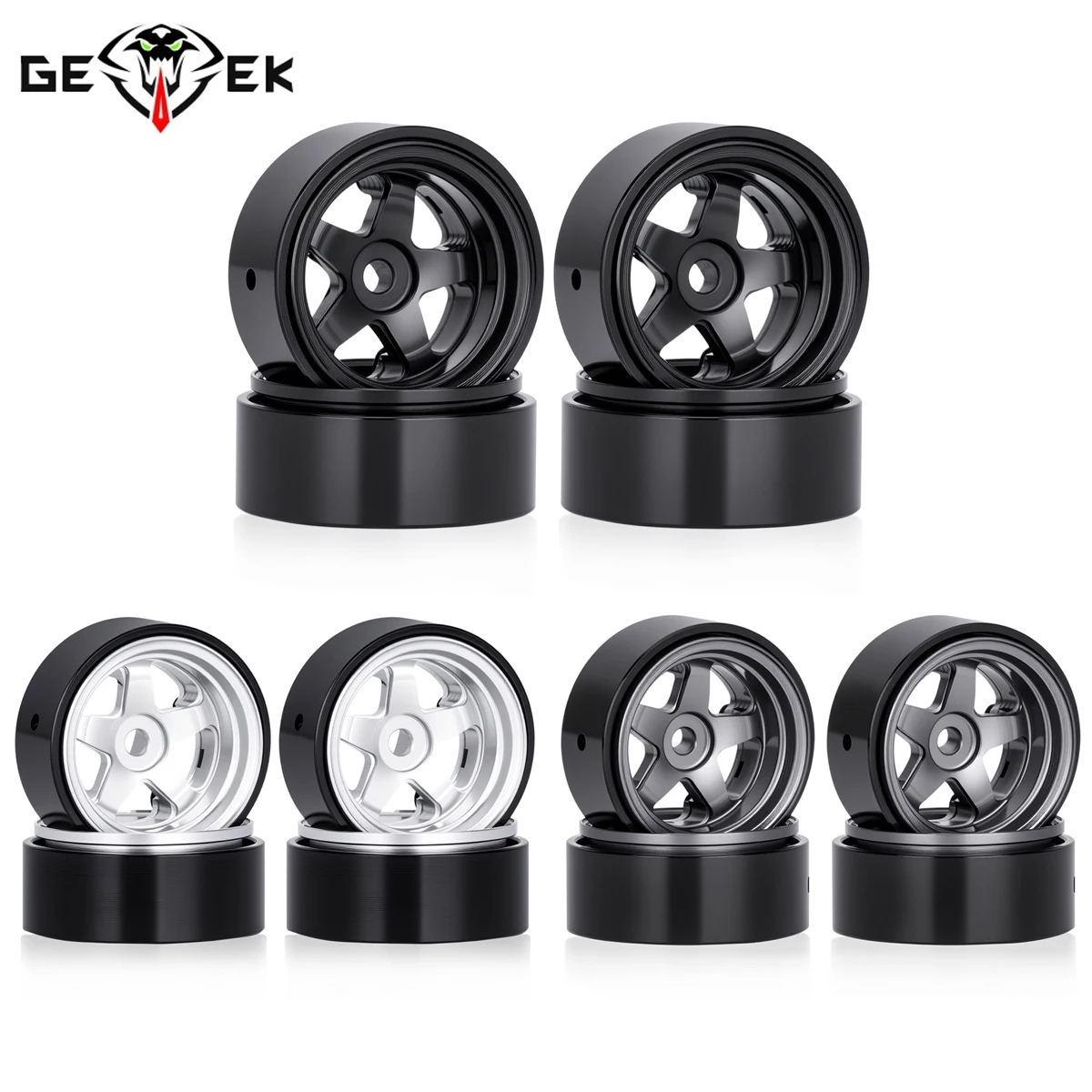 

Комплект из 4 алюминиевых дисков Beadlock 0,7 дюйма с 5 спицами и резиновыми шинами для радиоуправляемых краулеров 1/30 Axial SCX30, запчасти для тюнинга