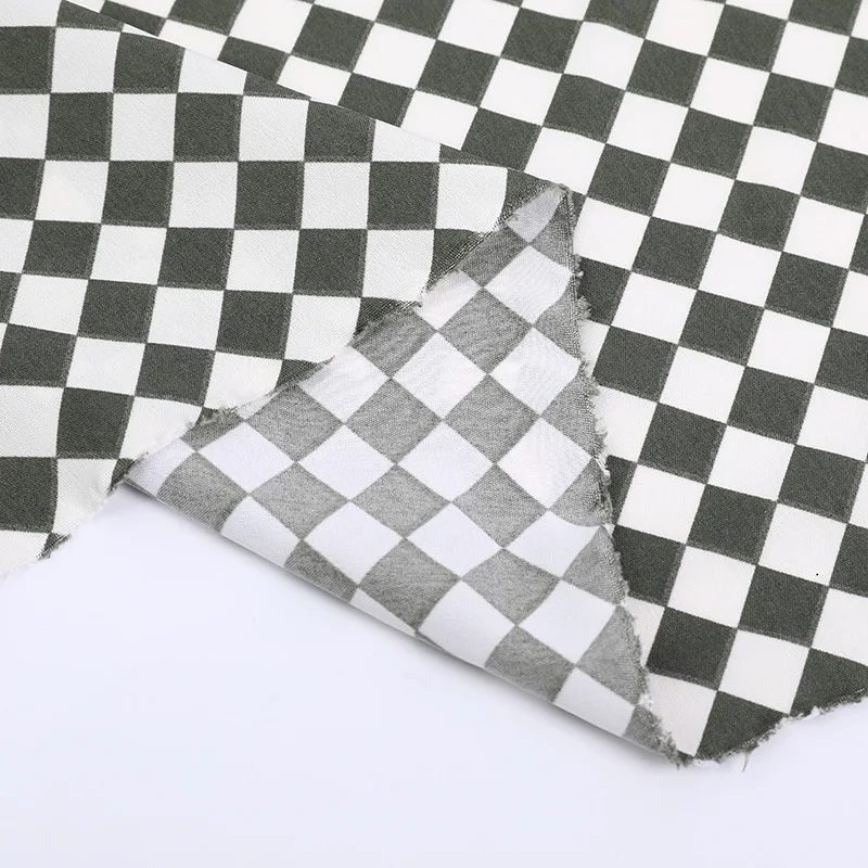 150cm Stretch Checked Fabric Fashion Checkerboard Checked Cloth Polyester Ammonia Fabric Sewing Clothing Fabric Handmade Fabric