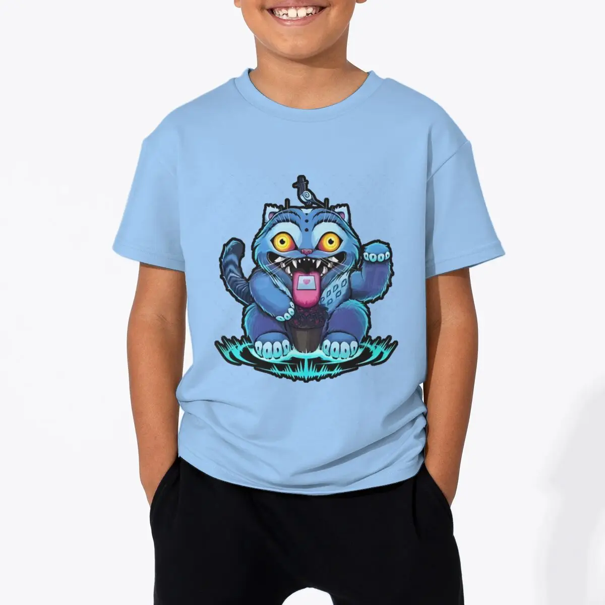 

Милая футболка Kpop Demon Hunters Derpy Tiger, летние модные повседневные топы, детские футболки с короткими рукавами Kpop Demon Hunters для мальчиков и девочек