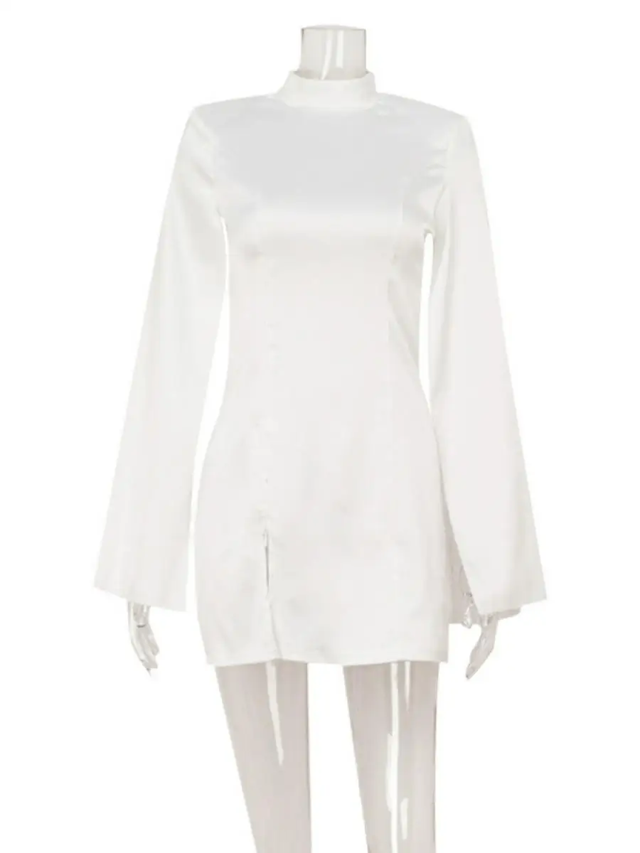 Ele Slim Fit Satin ort Dr Luxury Court Sle Long Sve ثوب مسائي ميدي تنورة أنيقة للنساء Dr