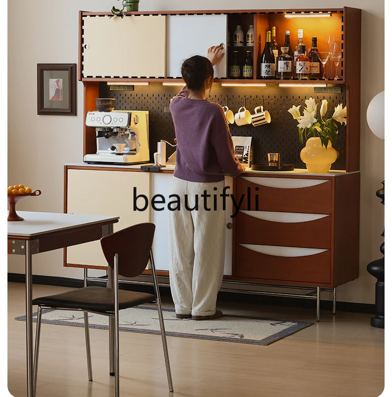 

Nordic Solid Wood Sideboard Vintage Storage Cabinet Dining Room Home Wine Cabinet Tea Cabinet