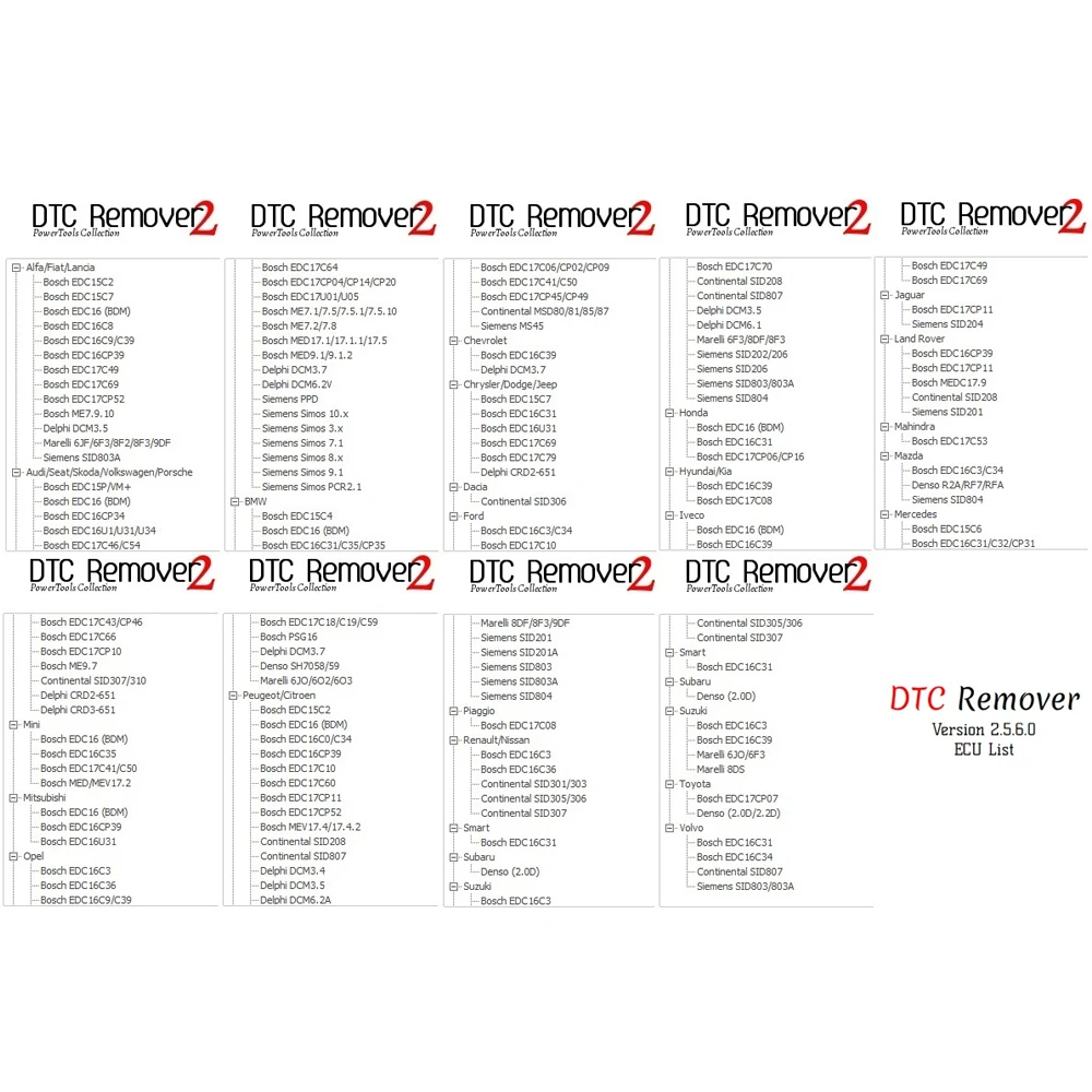 DTC Remover V2.5.6 DTC off Delete Software DTCRemover 2 Remove or Disable DTCs in Different ECUs DTCRemover2 ECU Progammmer