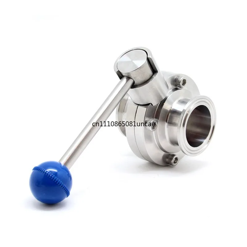304 316L Sanitary Tri Clamp Manual Butterfly Valve Food Grade Dust Discharge