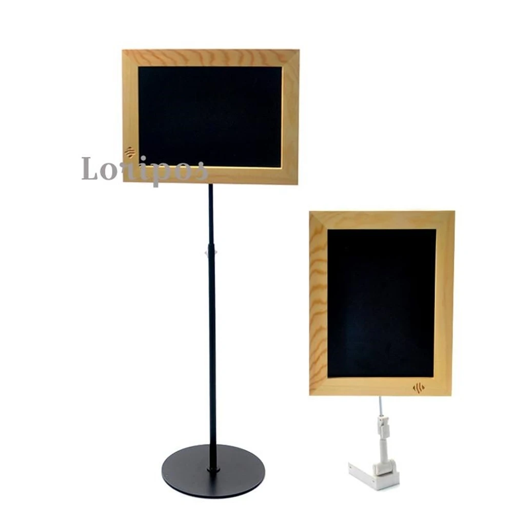 Vertical Wood Rewritable Commodity Price Signboard Supermarket Vertical Fruit Vegetable Advertising Name Memo Blackboard Stand