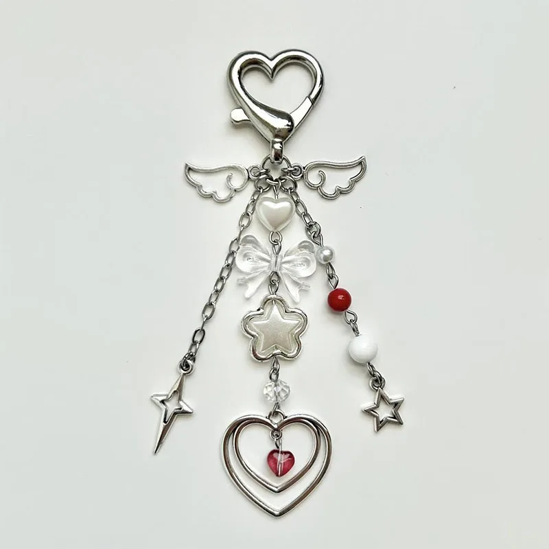 cupid’s heart custom keychain bow heart Y2k handmade