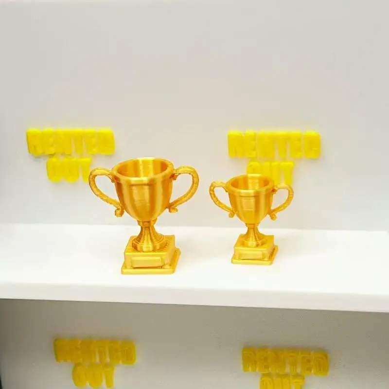 Mini Golden Trophy Toy With Realistic Appearance Fine Craftsmanship For Dollhouse Decoration Diorama Scene Making