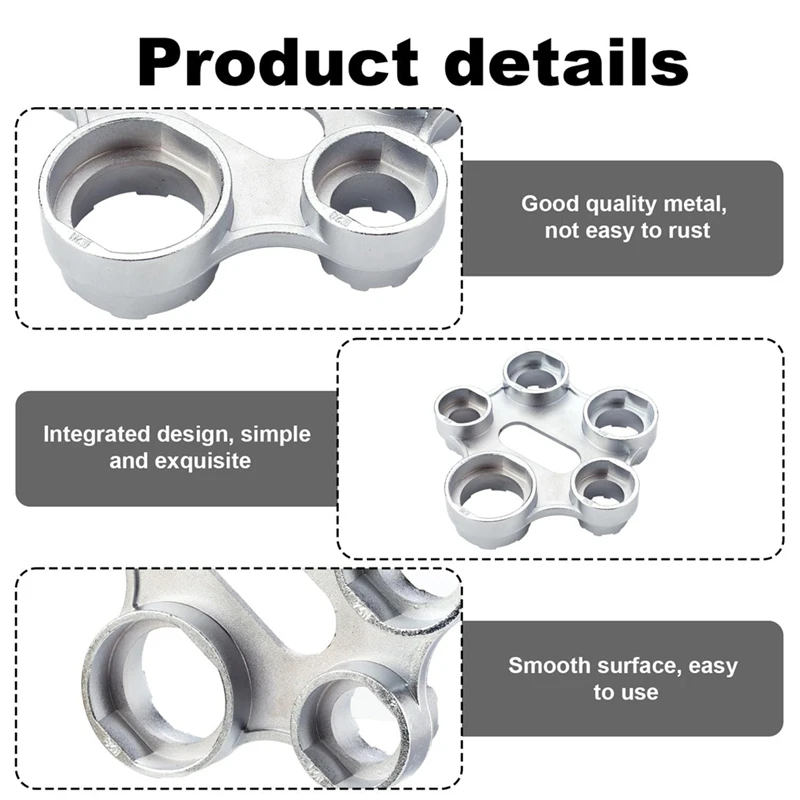 ABSU 10-in-1-Werkzeug zum Entfernen des Wasserhahnbelüfter, angepasst an den Plug-in-Luftspruderschlüssel mit Außengewinde, Metallbelüfter-Schraubenschlüssel