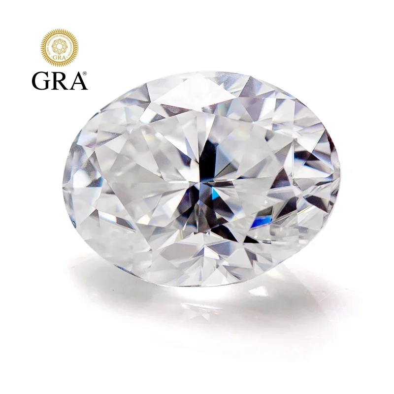 

Crushed Ice Cut Moissanite Oval Hybrid Loose Stone With GRA Certificated For Jewelry Making Beads D Color VVS1 Premium Gemstone