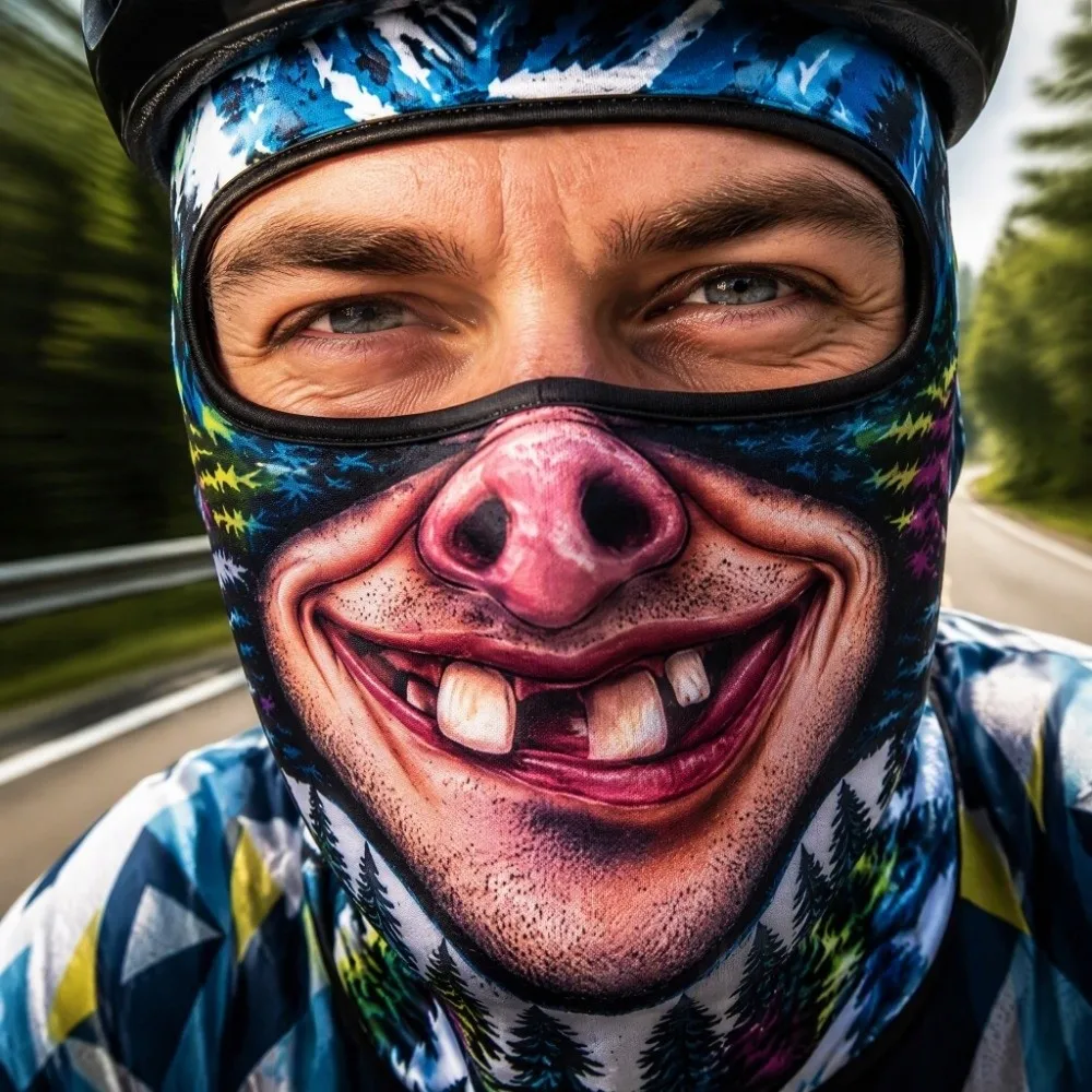 Soft Lightweight Fabric Full Head Hood Stretchy Material Eye Catching Funny Printed Face Cover Printed Patterns