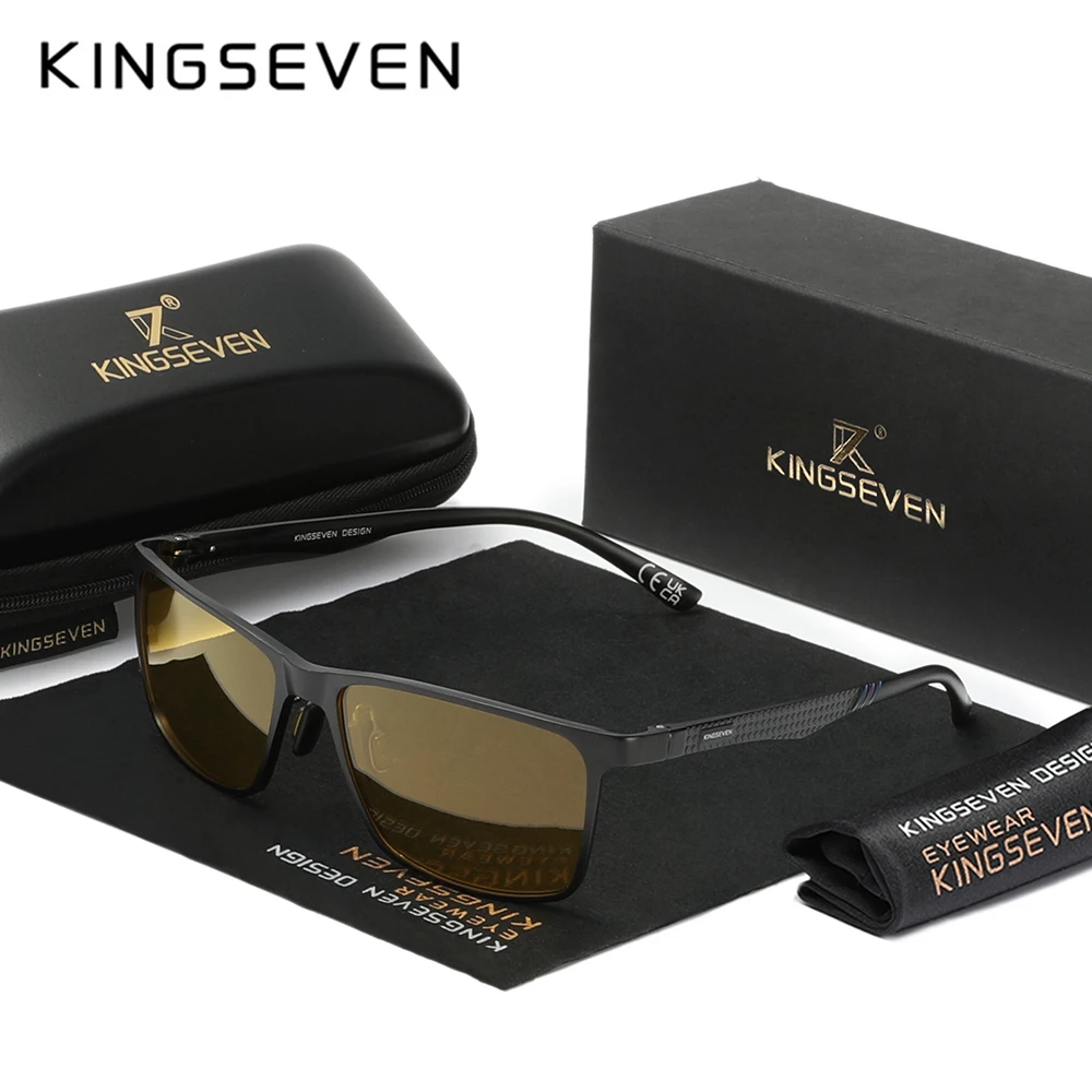 KINGSEVEN rectangle Aluminum Sunglasses Men/Women Polarized  High Quality Anti-Glare Mirror Lens Mirror Sun Glasses Eyewear
