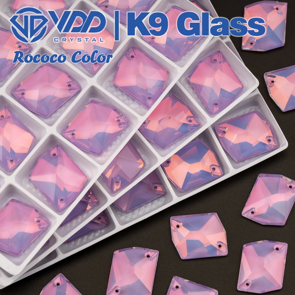 VDD 17x21mm Rokoko-Violett K9 Glas Aufnähbare Strasssteine Hochwertige AAAAA Kristall Flache Rückseite Näh-Strasssteine – Detail 1