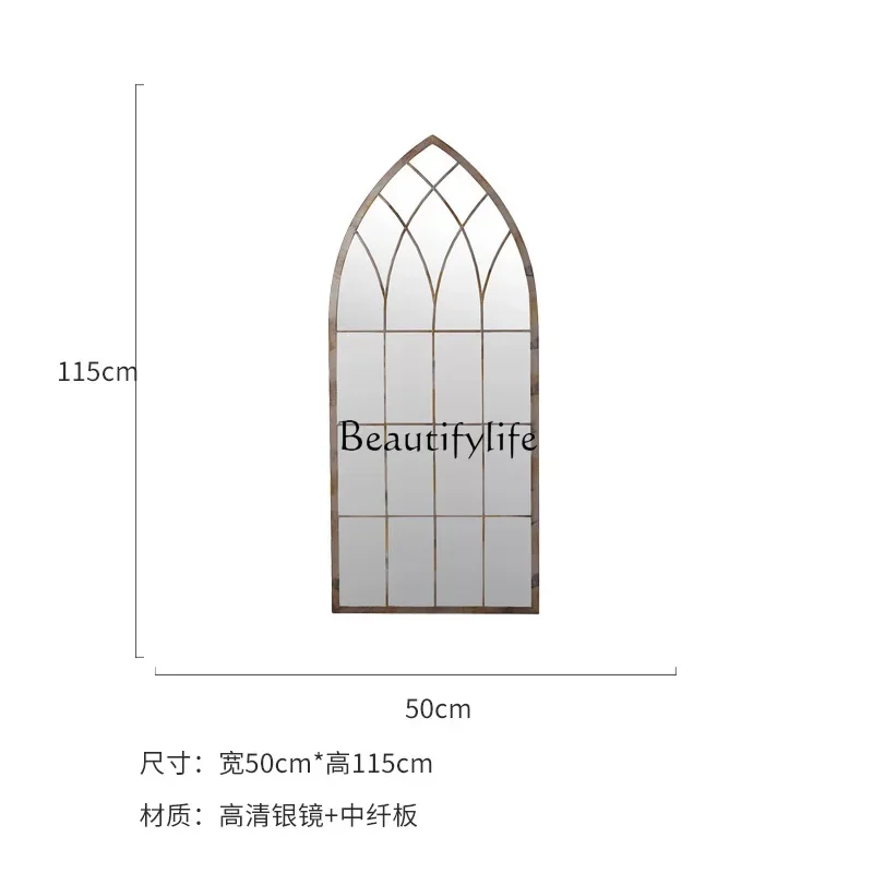 ls 35Entrance wall decoration Wall decoration Mirror background wall False window decoration pendant