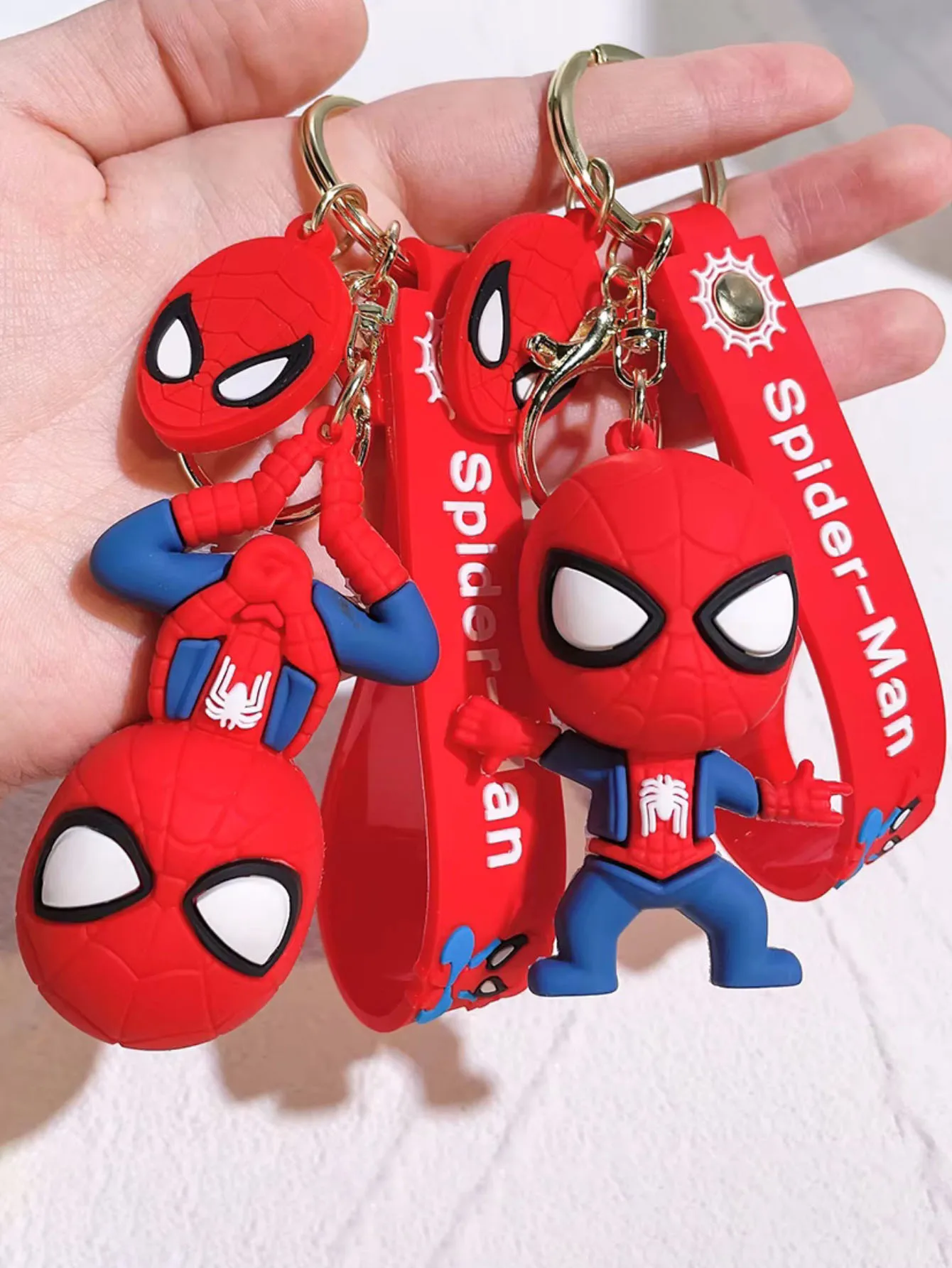 1pc Superheld Spidermanes Sleutelhangers Cartoon Spider Man Pop Sleutelhangers Avengers Anime Figuur Hanger Sleutelhouder