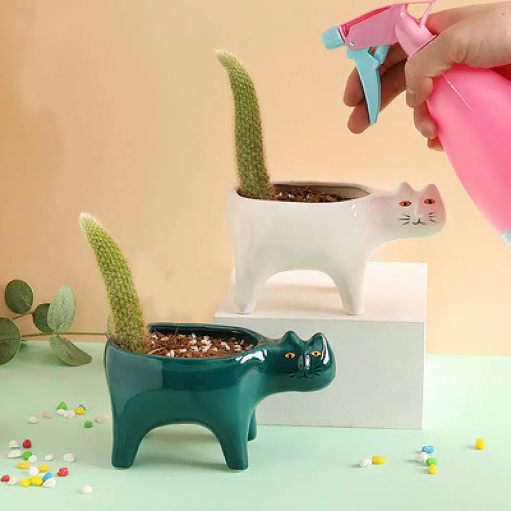 Ceramic Animal Image Living Room Balcony Home Decor Cactus Plants Flower Pot Plant Container Tabletop Ornaments Plant Pot