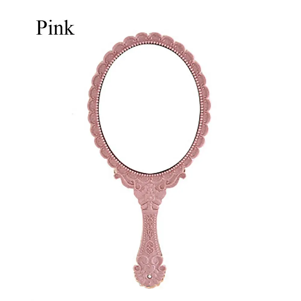 

Portable Retro Vintage Lace Mirrors Handhold Mirrors Pattern Handle Makeup Mirrors