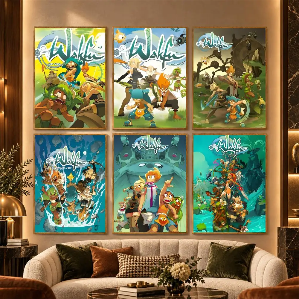 pretty video game w-wakfu Poster Stickers Painting Mural HD Wall Decals for Bedroom Living Room Home Self-Adhesive Decor Gift