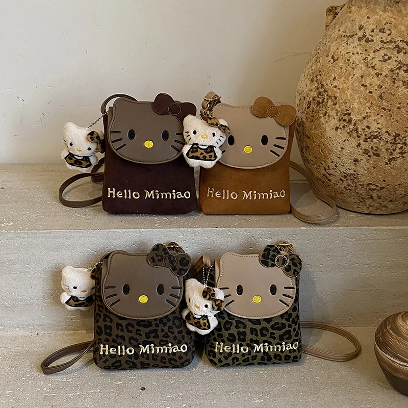 

Hello Kitty Makeup Bag Cute Kt Girl Phone Keychain Storage Versatile Single Shoulder Cross Shoulder Stroll Kawaii Gift Wholesale