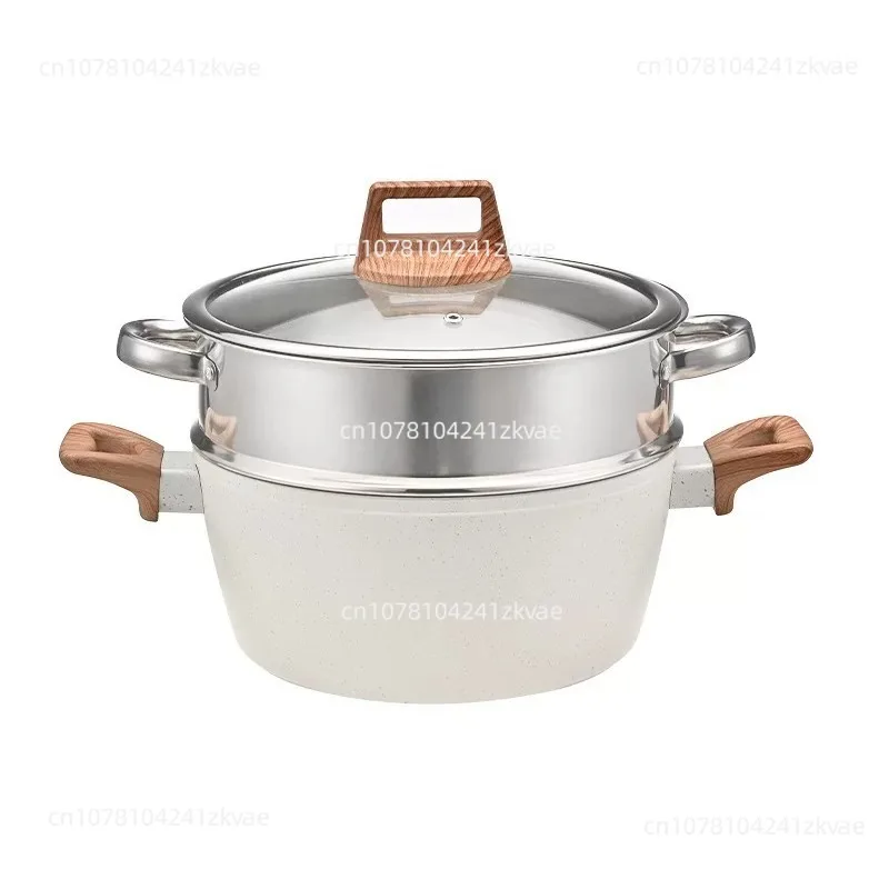 Non‑Stick 12‑Pcs Cookware Set Household Kitchen Pot Kit With Frying Pan Wok Soup Pot Steamer