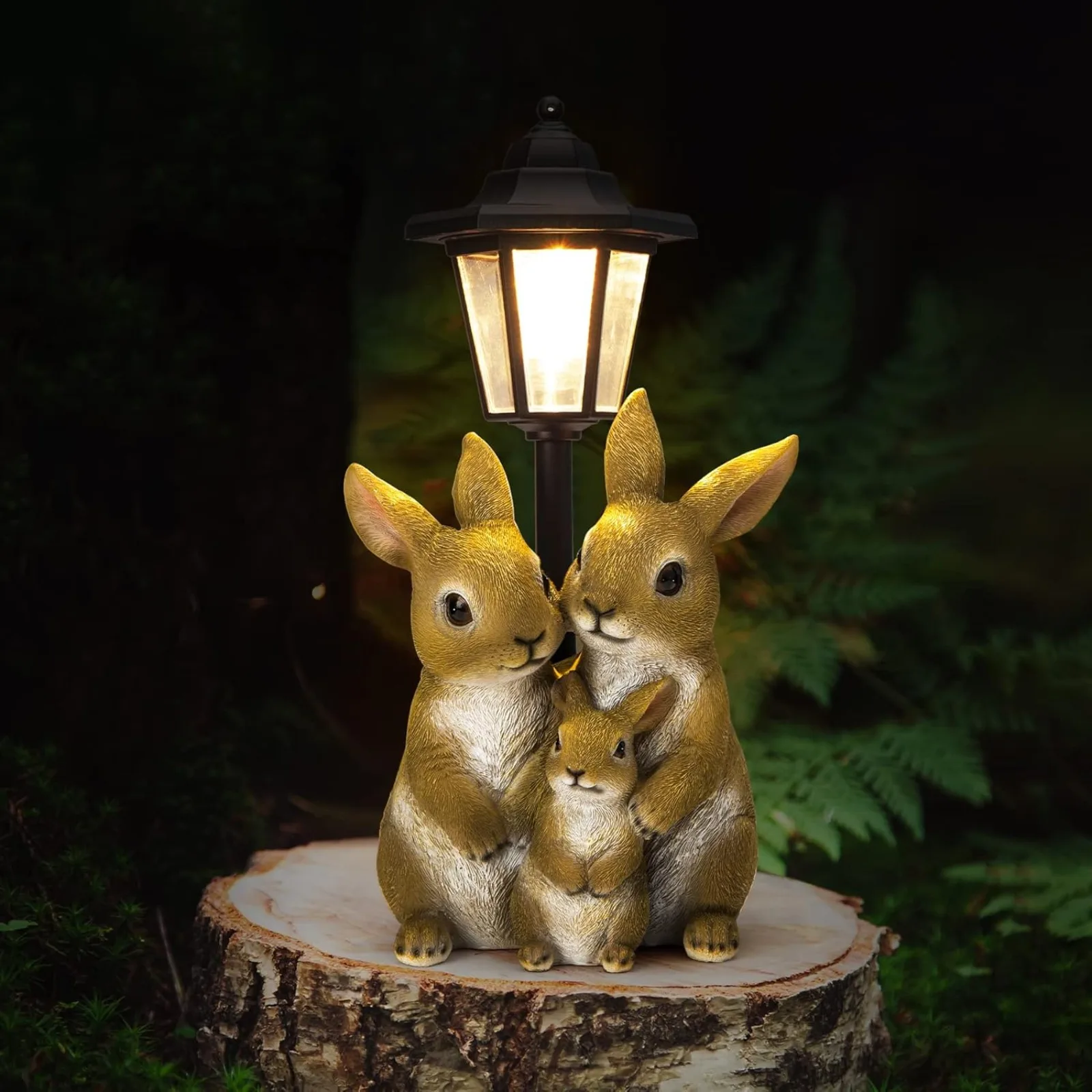 

US Garden Statues, Rabbit Garden Sculptures & Statues Outdoor with Solar Lights, Garden Decor Housewarming Gifts Lights