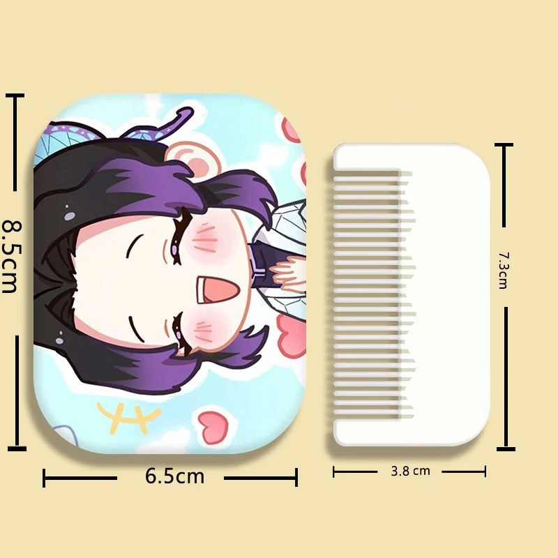 8×6cm Demon Slayer, Kimetsu no Yaiba, Folding Single-side Makeup Mirror, Anime Cute, Portable Travel, Girls, Rectangular