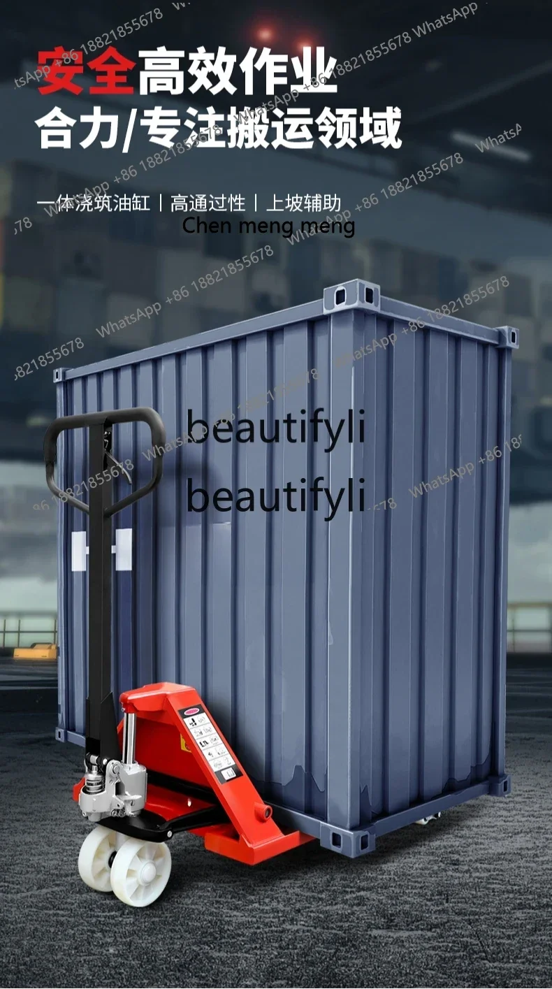 FF Forklift manual hydraulic truck 2/3/5 ton extended pallet loading and unloading truck hand push cattle small trailer