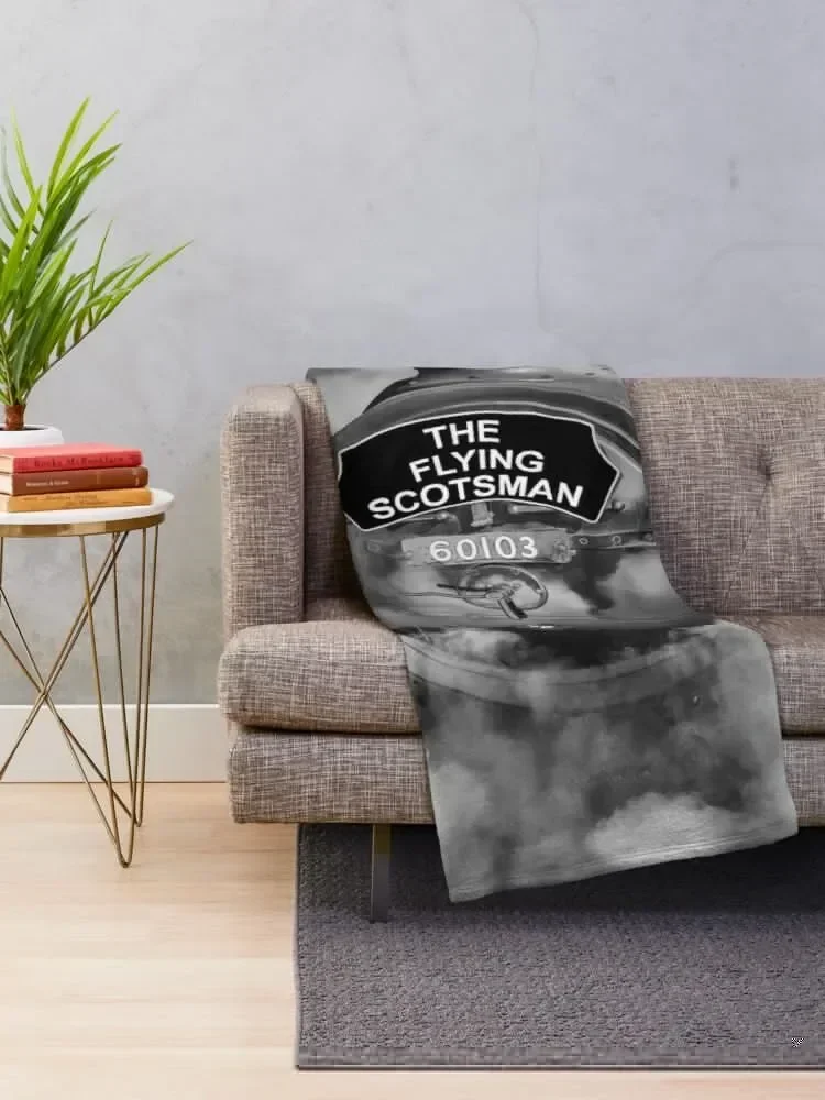 The Flying Scotsman 60103, in a cloud of steam and smoke Throw Blanket Furrys Luxury Throw Blankets