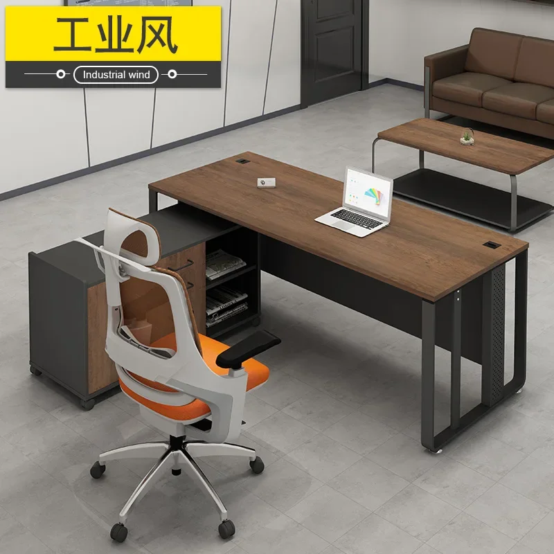 Industrial style boss desk office single computer office desk work desk High Quality
