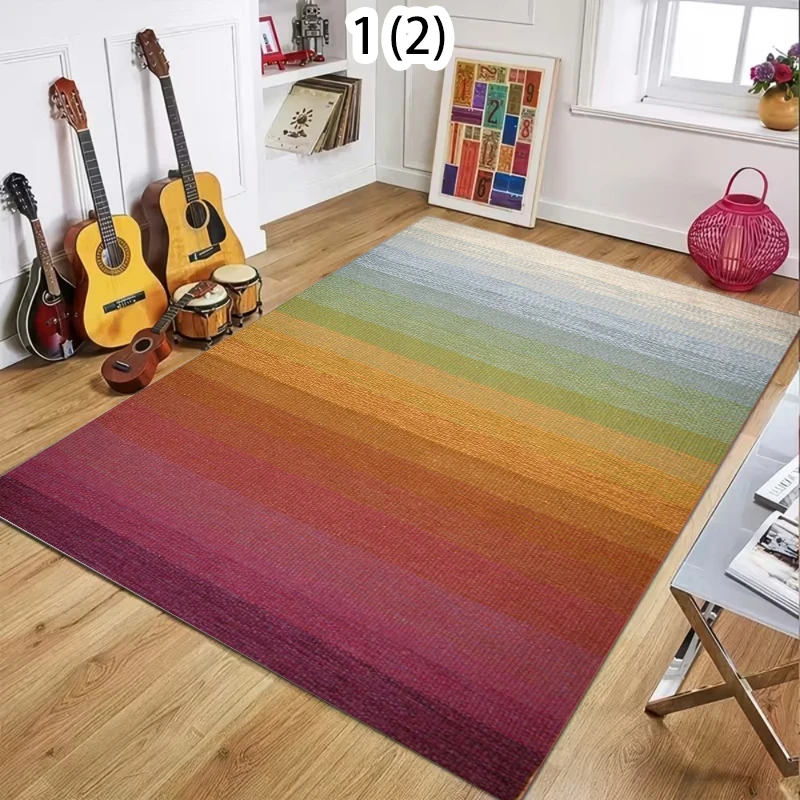 2D Modern Gradient Color Rectangular Carpet Abstract Art Soft Decorative Area Rug for Living Room Bedroom Home Decor