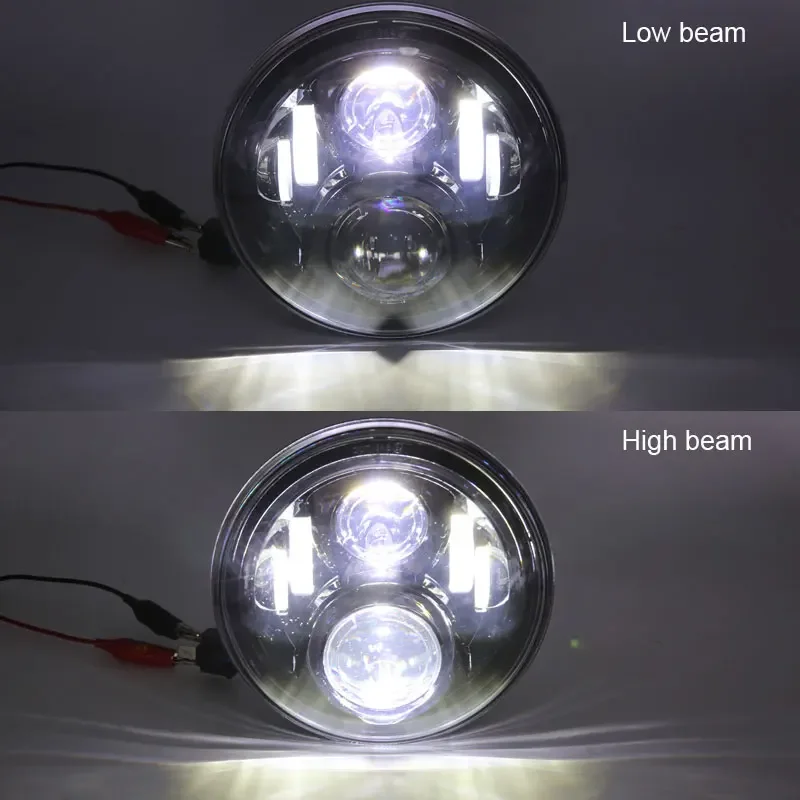 7Inch LED Headlight White Halo Angle Eyes Led Headlamp Hi/Low Turn Signal for Urban 4x4 Suzuki Samurai Jeep Wrangler Off Road