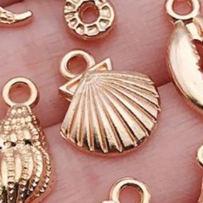 20/100Pcs KC Silver Gold Plated Ocean-Themed Charm Set Random Assortment – DIY Jewelry Making Kit For Necklaces