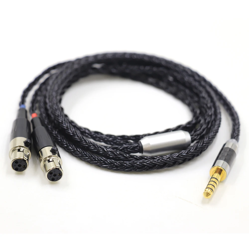 New 4.4MM Balanced HiFi Black Braided Earphone Cable For Audeze LCD-3 LCD-2 LCD-X LCD-XC LCD-4z LCD-MX4 LCD-GX