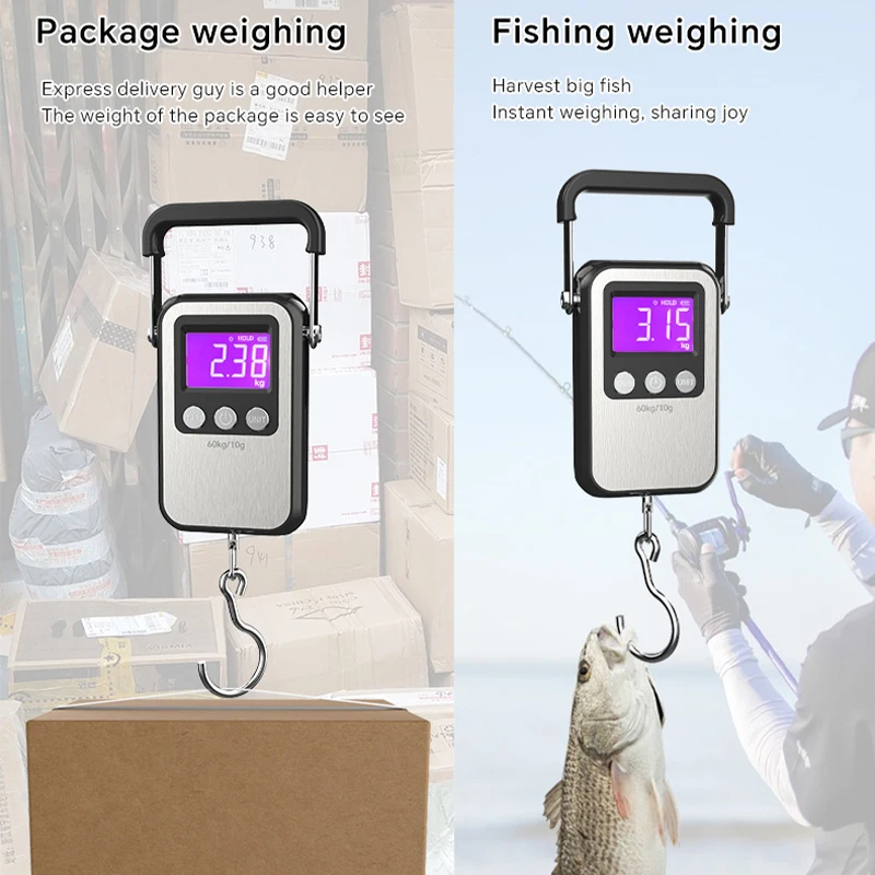 Portable Digital Weight Scale 60kg 10g Electronic Luggage Scale Battery/USB Charging LCD Hanging Hook Scale Weighing Balance - view 4