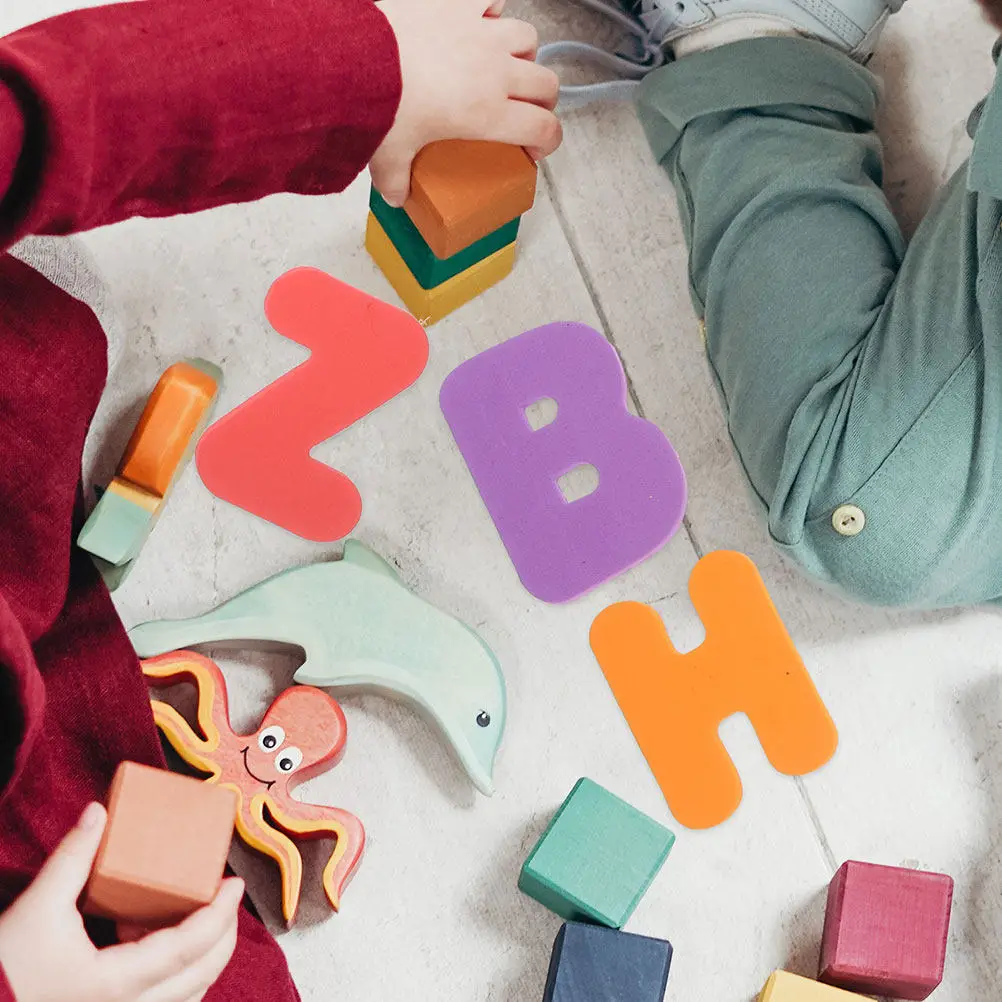 1Set English Letters Bath Stickers Educational Alphabet Early Learning Colorful Foam Adhesive Letter Set for Toddlers Babies