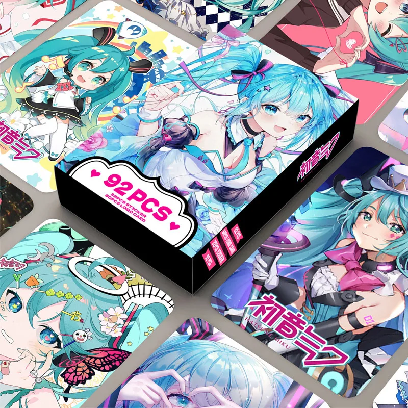 92-teiliges Anime Hatsune Miku Lomo Karten-Set, Kawaii Fotokarten mit HD-Druck, Cartoon-Sammelkarten für Fans, Spielzeug, Kindergeburtstagsgeschenk