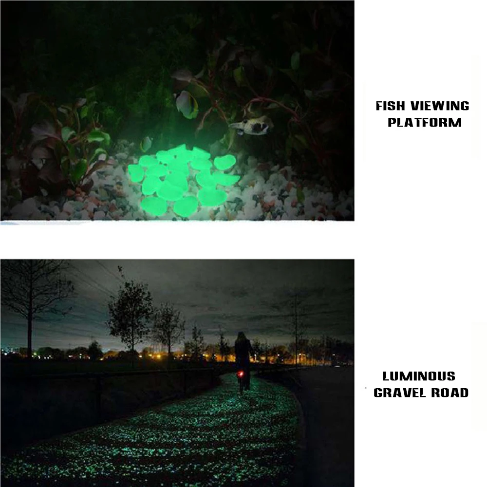 Luminous Glow Stones Colorful for Garden Pond Path Lawn Yard Decor Non-toxic Artificial Pebbles for Aquarium Fish Tank DIY