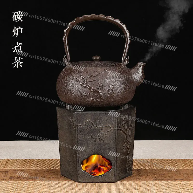 

Небольшая угольная печь с чугунной отопительной камерой, новая угольная печь для приготовления чая у очага.