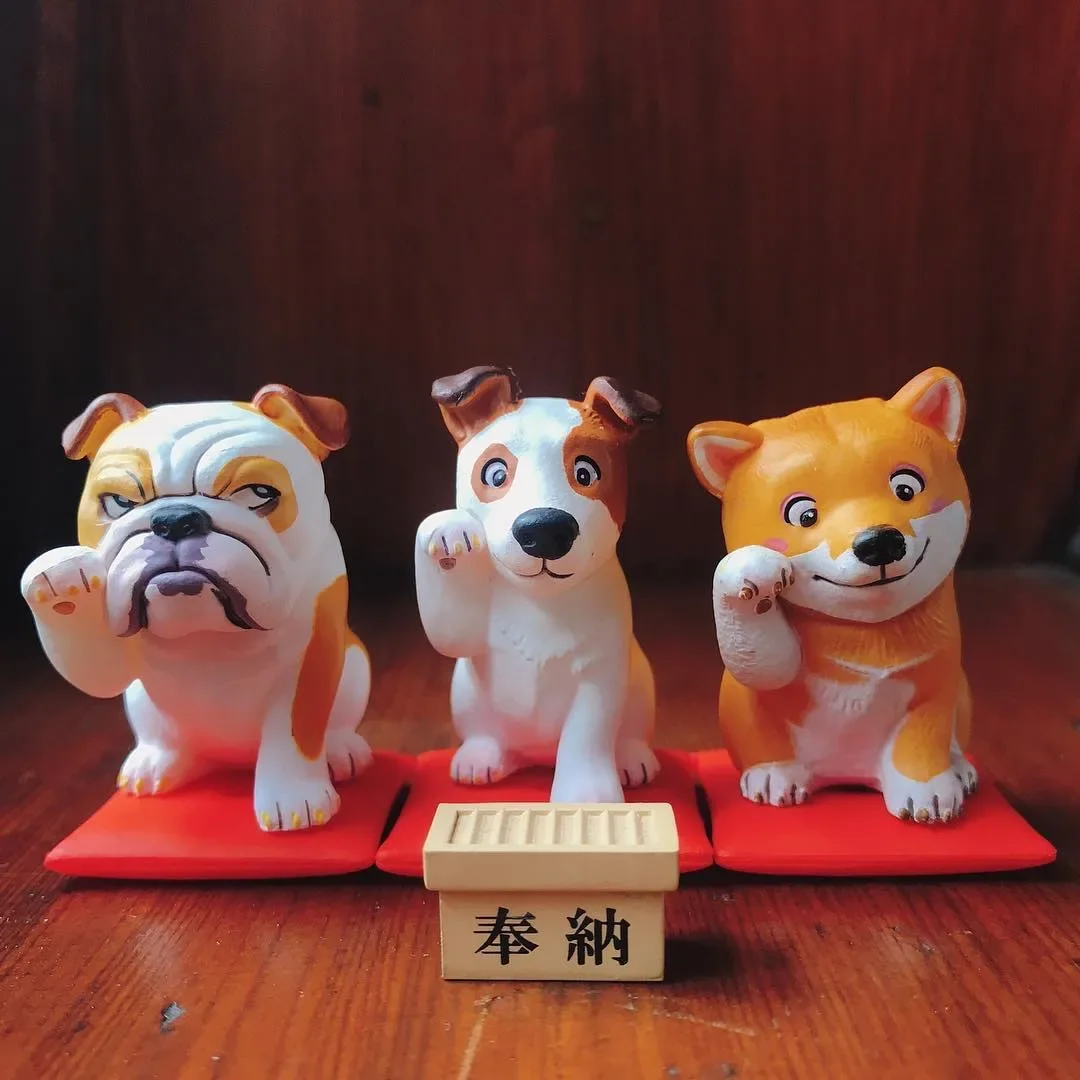 Japanese Real Edition Twisted Egg Scale Model Fortune Dog Transport Dog Akita Teddy Dog Desktop Collection