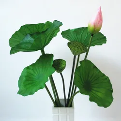 DIY Decoration Artificial Flower New Landscape Long Stem PU Green Plant Artificial Flower Pole Lotus Pod Artificial Lotus