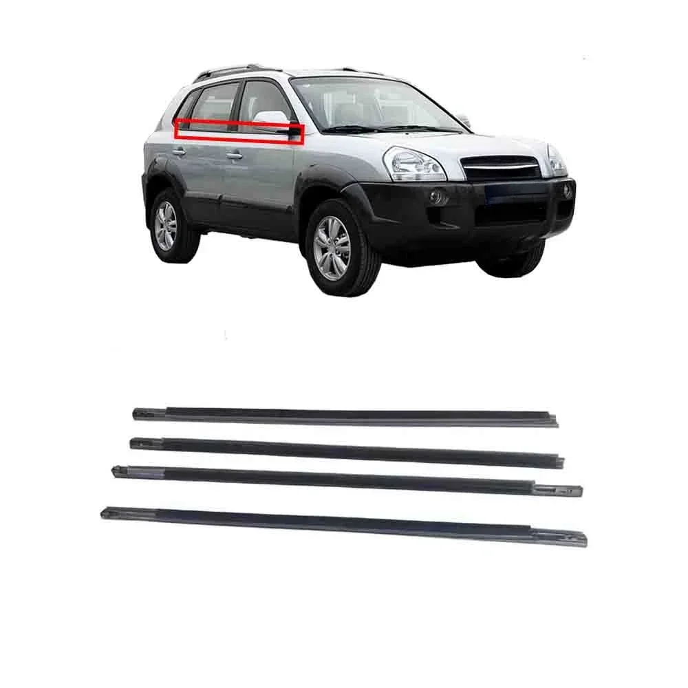 

Комплект из 4 шт., резиновое наружное оконное стекло для Hyundai Tucson 2005-2009, уплотнитель для стекла Ix35, внешняя резина 82210-2E000