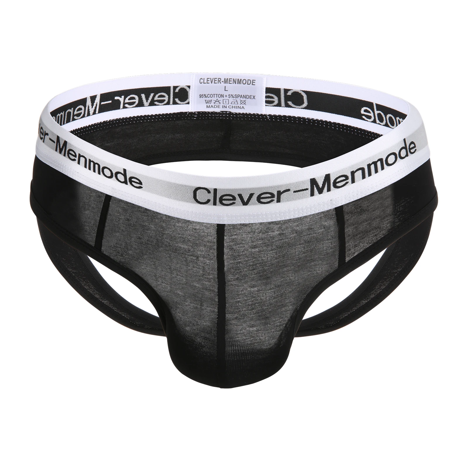 CLEVER-MENMODE Underwear Sexy Men Briefs Open Butt Cotton Jockstrap Penis Pouch Buttocks Lingerie Backless Underpants hombre