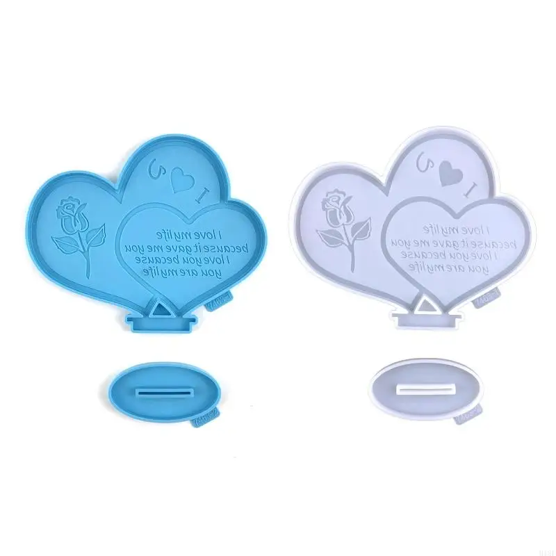 

918F Diy Crystal Heart-shaped Ornaments Pendant Silicone Mold with Bracket Mold