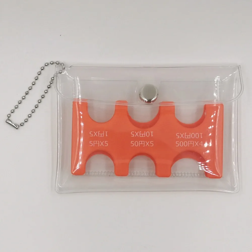 Transparent Japanese Coin Holder PVC Loss Prevention Mini Coin Purse Rectangle Large Capacity Change Purse Currency Sorting