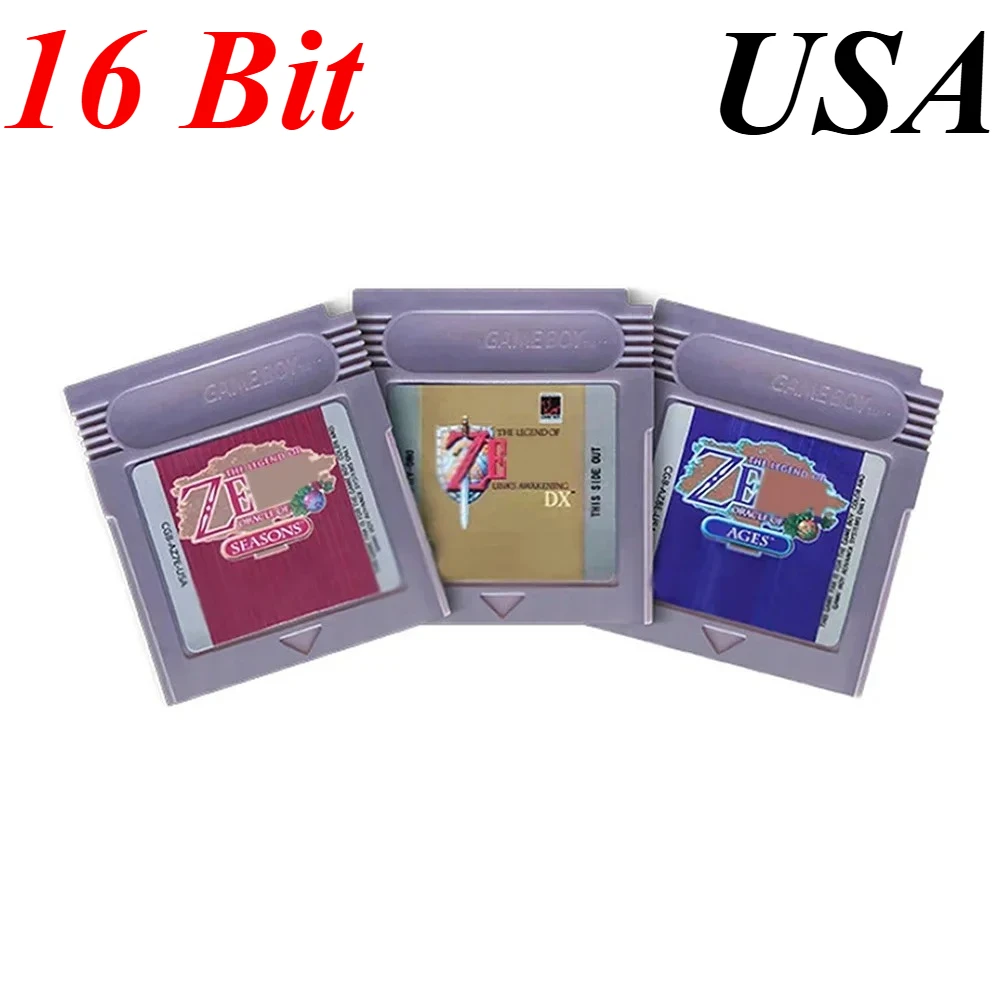 Versione USA Gioco a 16 bit Zelda GBC Cartuccia di gioco Console Card Legend of Zelda Awakening Oracle of Seasons DX Links Awakening