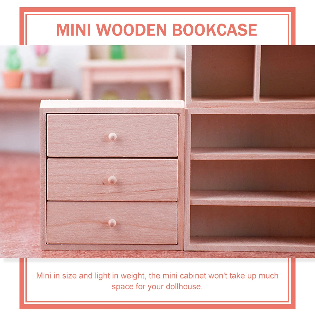 Mini Cabinet Decoration Adornment House Lockers Toys Wooden Storage Miniature Furniture Chest of Drawers Prop Models